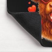 Cute Lollip Highland Cow Valentine's Day Red Heart Mousepad (Ecke)