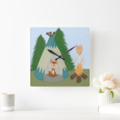 Cute Lone Fox Quadratische Wanduhr (Zuhause)