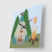 Cute Lone Fox Quadratische Wanduhr (Winkel)