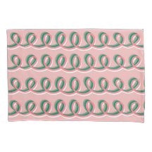 Cute Looped Pink and Green Pillow Case