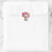 Cute Love Bear Runder Aufkleber (Tasche)