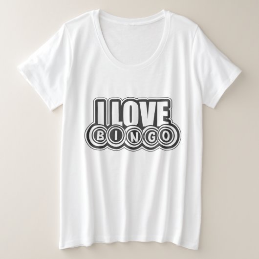 Cute love Bingo word art  Große Größe T-Shirt (Design vorne)