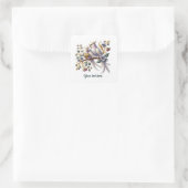 Cute love birds customizable Wedding Quadratischer Aufkleber (Tasche)