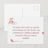 Cute Love Birds Postcard | Shared Future & Growth Postkarte (Vorne/Hinten)