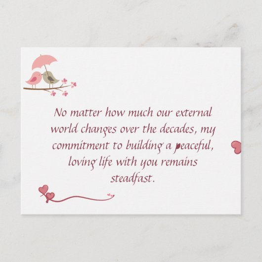 Cute Love Birds Postcard | Shared Future & Growth Postkarte (Vorderseite)