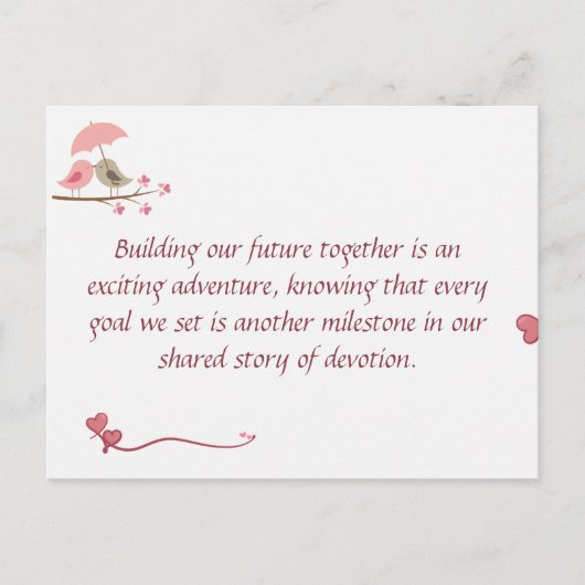 Cute Love Birds Postcard | Shared Future & Growth Postkarte (Vorderseite)