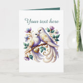 Cute love birds Wedding add text Karte (Vorderseite)