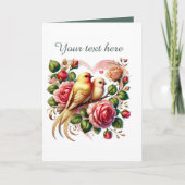 Cute love birds Wedding add text  Karte (Vorderseite)