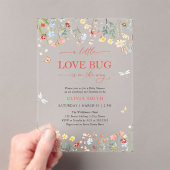 Cute Love Bug Wildflower Baby Shower Acryleinladungen (Insitu (Handheld))