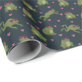 Cute Love Frogs Wrapping Paper Roll Geschenkpapier (Rolleneckpunkt)