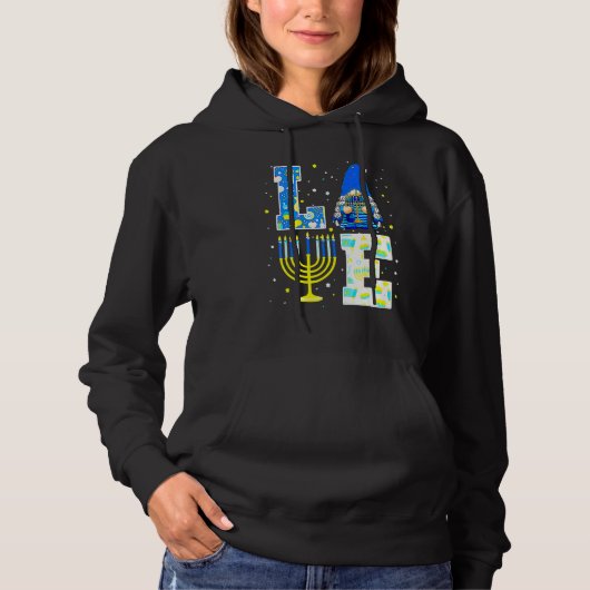 Cute LOVE Hanukkah Decorations Dreidel Menorah Cha Hoodie (Vorderseite)
