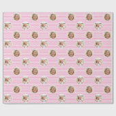 Cute Love Heart 2 Photo Pretty Pink Pattern Geschenkpapier (Flach)