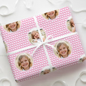 Cute Love Heart 2 Photo Pretty Pink Pattern Geschenkpapier