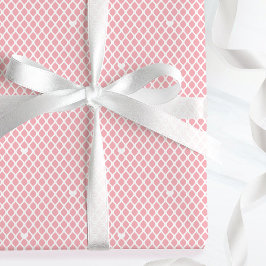 Cute Love Heart Lattice Mesh Pretty Pink Birthday Geschenkpapier