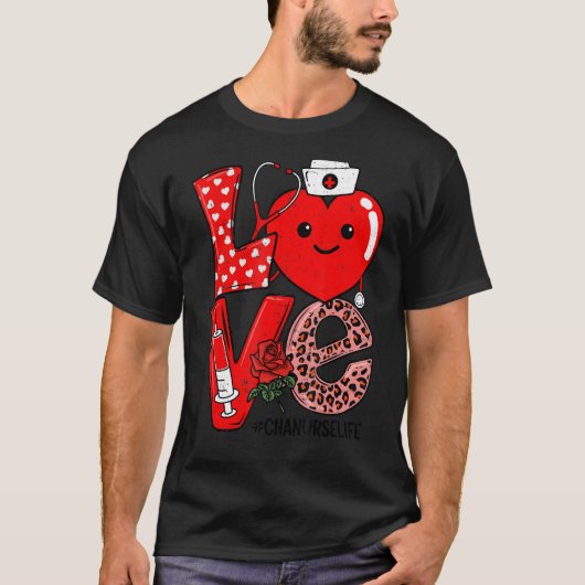 Cute Love Heart Stethoscope CNA Nurse Life Valenti T-Shirt (Vorderseite)