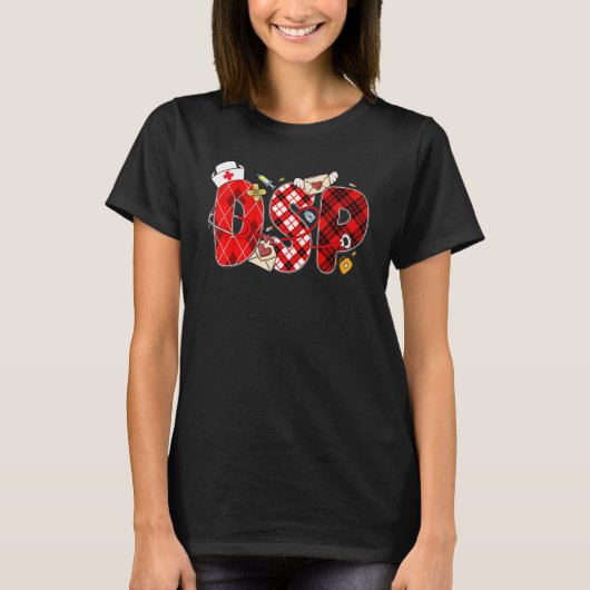 Cute Love Heart Stethoscope DSP Nurse Life Valenti T-Shirt (Vorderseite)