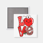 Cute Love Heart Stethoscope Phlebotomist Life Vale Magnet (Vorderseite/Rückseite)