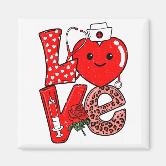 Cute Love Heart Stethoscope Phlebotomist Life Vale Magnet (Vorne)