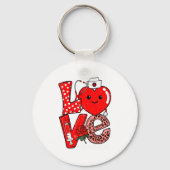 Cute Love Heart Stethoscope Phlebotomist Life Vale Schlüsselanhänger (Vorderseite)
