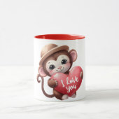 Cute love monkey  tasse (Zentrum)