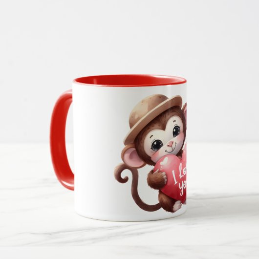 Cute love monkey  tasse (Vorderseite Links)