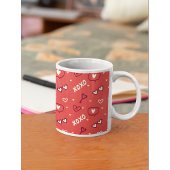 Cute Love Pattern with Hearts, XOXO, and Keys Kaffeetasse