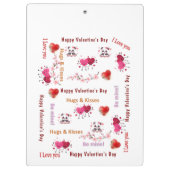 Cute Love Red Hearts Clipboard  Klemmbrett (Rückseite)