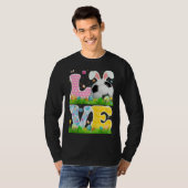 Cute Love Soccer Ball With Bunny Ears Easter Day B T-Shirt (Vorne ganz)