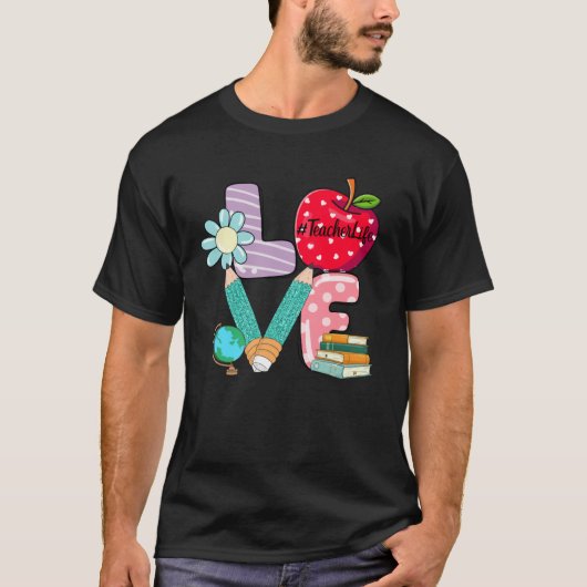 Cute Love Teaching Back to School I love Teachers  T-Shirt (Vorderseite)
