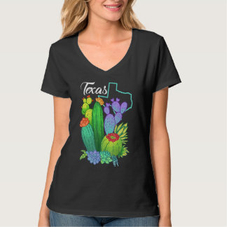 Cute Love Texas Blooming Cactus Flowers T-Shirt