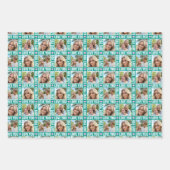 Cute Love You 4 Photo Collage Pink Heart 3 Set Geschenkpapier Set (Vorderseite 3)