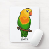 Cute lovebird cartoon parrot mousepad (Mit Mouse)