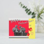 Cute Lovebirds Valentines Day Postcard Postkarte (Stehend Vorderseite)