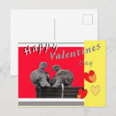 Cute Lovebirds Valentines Day Postcard Postkarte (Vorne/Hinten)