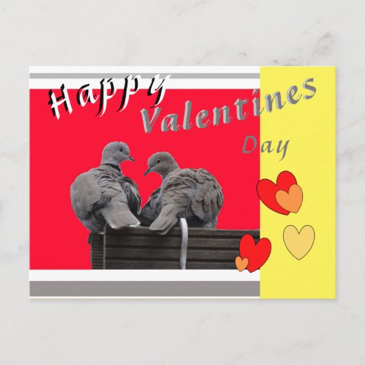 Cute Lovebirds Valentines Day Postcard Postkarte (Vorderseite)