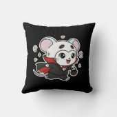 Cute lovely little mouse ready for Halloween  Kissen (Rückseite)