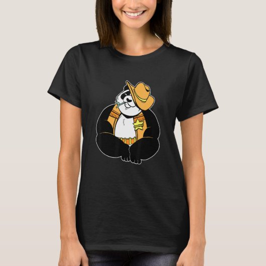Cute lovely sheriff panda T-Shirt (Vorderseite)