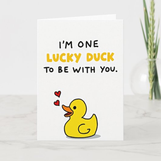 Cute Lucky Duck Love Card Karte (Vorderseite)