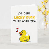 Cute Lucky Duck Love Card Karte (Gelbe Blume)