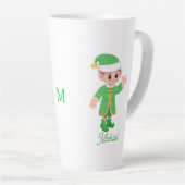 Cute Lucky Elf with Script and Monogram Milchtasse (Rechte Ecke)