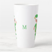 Cute Lucky Elf with Script and Monogram Milchtasse (Vorderseite)