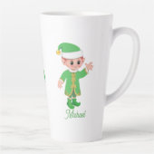 Cute Lucky Elf with Script and Monogram Milchtasse (Rechts)