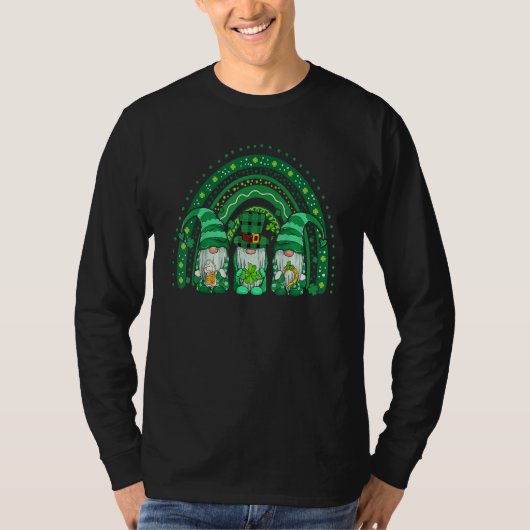 Cute Lucky Rainbow Gnome Happy St Patricks Day Fam T-Shirt (Vorderseite)