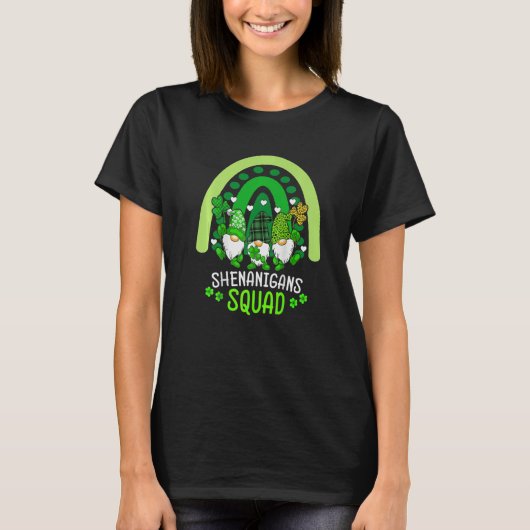 Cute Lucky Rainbow Gnome Shenanigans Squad St Patr T-Shirt (Vorderseite)