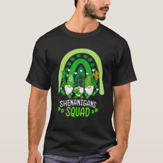 Cute Lucky Rainbow Gnome Shenanigans Squad St Patr T-Shirt