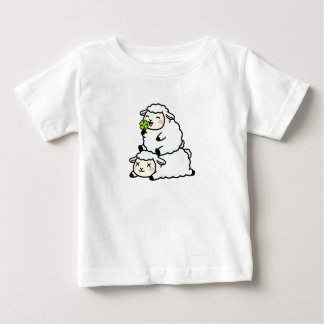 Cute Lucky Sheep St. Patrick's Day Clover Baby T-shirt