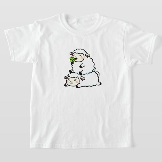 Cute Lucky Sheep St. Patrick's Day Clover T-Shirt (Ablage )