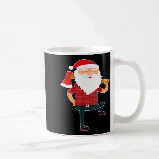Cute Lumberjack Santa Funny Ugly Christmas Axe Hat Kaffeetasse (Rechts)