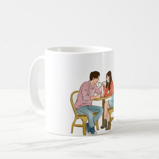 Cute Luxury Romantic Couple Mug Kaffeetasse (Vorderseite Links)