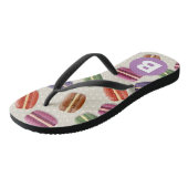 Cute Macaroon Pattern Dotty Purple Monogram Badesandalen (Schrägansicht)